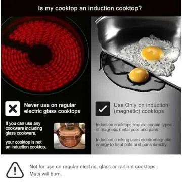 Lazy K Induction Cooktop Mat - Silicone Fiberglass Scratch Protector - Non Slip Pads