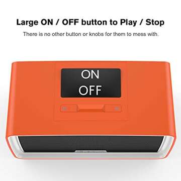 iGuerburn Upgraded 16GB Simple Music MP3 Player Dementia Products Gifts for People with Dementia Patients Alzheimers Music Box for Elderly Seniors 9.4 x 4.9 x 4.7 inches (Orange)