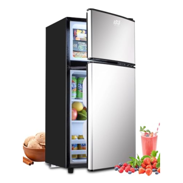 KRIB BLING 3.5Cu.Ft Compact Refrigerator Mini Fridge with Freezer, Small Refrigerator with 2 Door, 7...