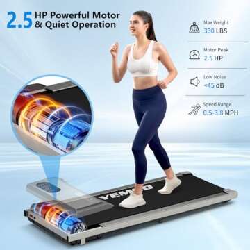 Walking Pad, Walking Pad Treadmill 330 lb Capacity,3 in 1 Portable Under Desk Treadmill for Home and Office with Remote Control, LED Display (C102 Silver Gray)