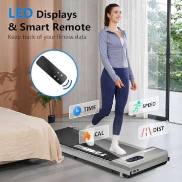 Walking Pad, Walking Pad Treadmill 330 lb Capacity,3 in 1 Portable Under Desk Treadmill for Home and Office with Remote Control, LED Display (C102 Silver Gray)