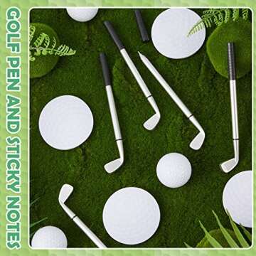 Estune Golf-themed Pens and Sticky Notes Set for Office Fun