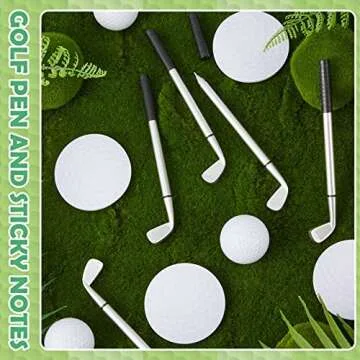 Estune Golf-themed Pens and Sticky Notes Set for Office Fun