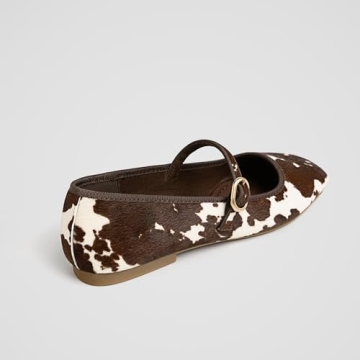 Women's Cow Print Ballet Flats Comfortable Stylish Ballerina Shoes