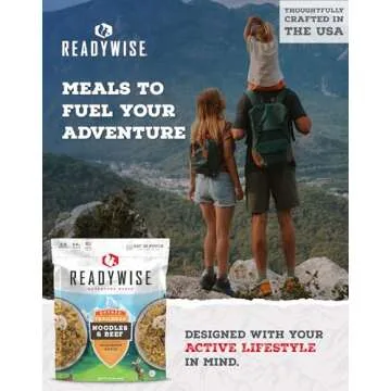 READYWISE - Adventure Meal, Noodles & Beef With Mushroom Sauce, 2 Servings, Pack of 1, Emergency Preparedness, Freeze Dried Food, MRE, Snack Pack or Emergency Food, Backpacking, Camping, Hiking, and,