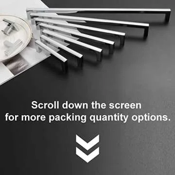 KOOFIZO Solid Square Bar Cabinet Handle - Chrome Furniture Pull, 5 Inch/128mm Screwhole Distance, 10-Pack for Kitchen Cupboard Door, Bedroom Dresser Drawer, Bathroom Wardrobe Hardware