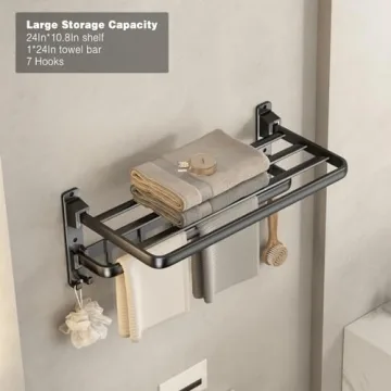 VOLDRA Foldable Towel Rack - Durable & Stylish Bath Storage