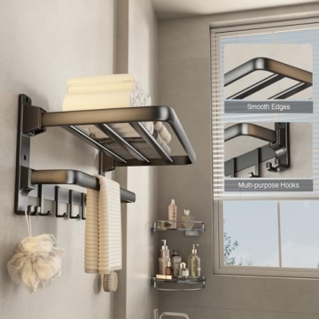 VOLDRA Foldable Towel Rack - Durable & Stylish Bath Storage