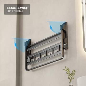 VOLDRA Foldable Towel Rack - Durable & Stylish Bath Storage