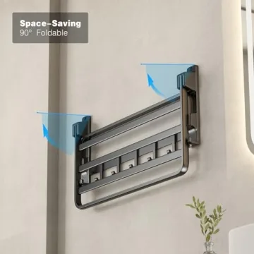 VOLDRA Foldable Towel Rack - Durable & Stylish Bath Storage