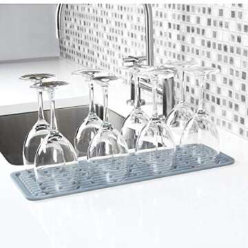 OXO Good Grips Silicone Stemware Drying Mat, Gray