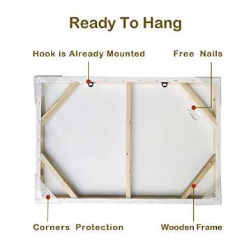 Blue And Gold Wall Decor Set Abstract Canvas Wall Art Decor Colorful Oil Painting Artwork Picture For Bedroom Living Room Bathroom Decorations Aesthetic (45'' x 30'' x 1 Panel)