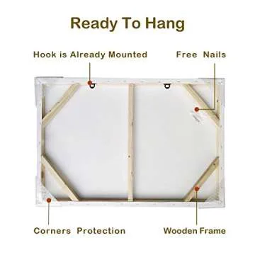 Blue And Gold Wall Decor Set Abstract Canvas Wall Art Decor Colorful Oil Painting Artwork Picture For Bedroom Living Room Bathroom Decorations Aesthetic (45'' x 30'' x 1 Panel)