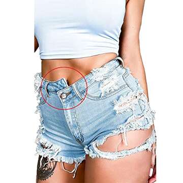 Susupeng Women Summer Irregular Waist Jean Shorts – Cute Sexy Denim with Pockets