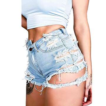 Susupeng Irregular Waist Women's Jean Shorts - Summer Style