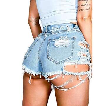 Susupeng Irregular Waist Women's Jean Shorts - Summer Style