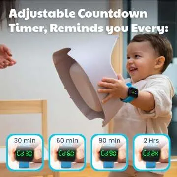 Potty Training Watch for Kids V2 – A Water Resistant Potty Reminder Device for Boys & Girls to Train Your Toddler with Fun/Musical & Vibration Interval Reminder with Potty Training eBook (Sky)