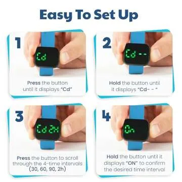 Potty Training Watch for Kids V2 – A Water Resistant Potty Reminder Device for Boys & Girls to Train Your Toddler with Fun/Musical & Vibration Interval Reminder with Potty Training eBook (Sky)