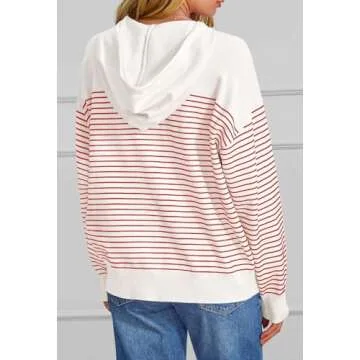 Stylish MEROKEETY Women's Striped Pullover Hoodie