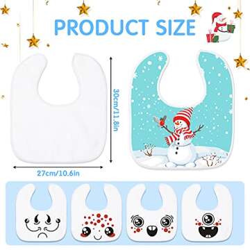 HooLing 12 Pack Sublimation Baby Bibs - Customizable Heat Press Designs for Infants