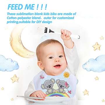 HooLing Baby Bibs - Customizable Sublimation Blank Bibs 12 Pack