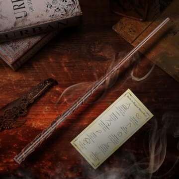 EZVYAO Wizard Wand Magic Witch Sorcerer Wands for Kids Cosplay Party Costume Accessories, Leaf