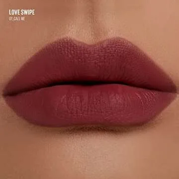 Kaja Lip Mousse - Love Swipe 01 Call Me | with Raspberry Seed Oil and Vitamin E, Buildable, Blendable, Moisturizing, Velvet Finish, Weightless Texture, Deep Shades, Vivid Color, Long Lasting, 0.22 Oz
