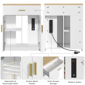 Saudism 20 Gallon Fish Tank Stand with Charging Station
