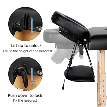 Yaheetech Adjustable Massage Table for Home and Professional Use