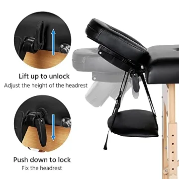 Yaheetech Adjustable Massage Table for Home and Professional Use
