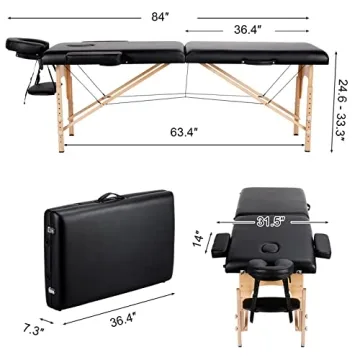 Yaheetech Adjustable Massage Table for Home and Professional Use