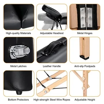Yaheetech Adjustable Massage Table for Home and Professional Use