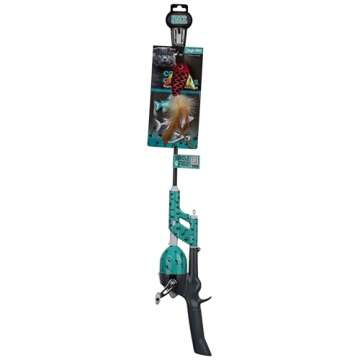 Cat Caster Fishing Pole Toy | Tangle Free, Retractable & Easy to Store. Includes Two Interchangeable...