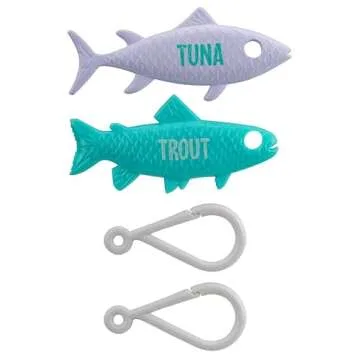 Cat Caster Fishing Pole Toy | Tangle Free, Retractable & Easy to Store. Includes Two Interchangeable Teaser Toys | The Ultimate Gift for Kitty Lovers, Fish Bone