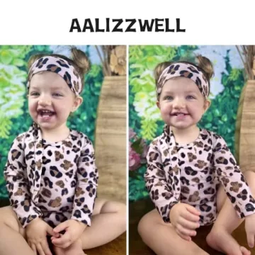 Adorable Infant Girls One Piece Leopard Swimsuit for Summer