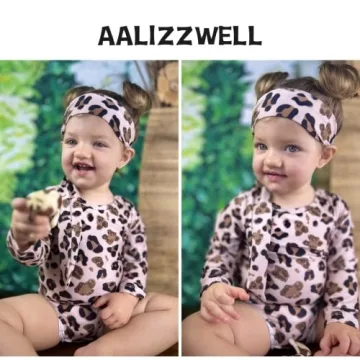 Adorable Infant Girls One Piece Leopard Swimsuit for Summer