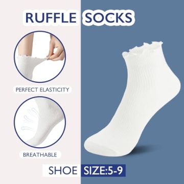 Cute Hstyle Ruffle Socks - 6 Pair Pack for Women