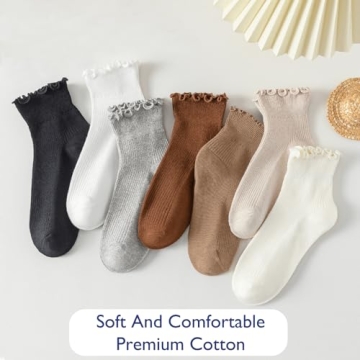 Cute Hstyle Ruffle Socks - 6 Pair Pack for Women