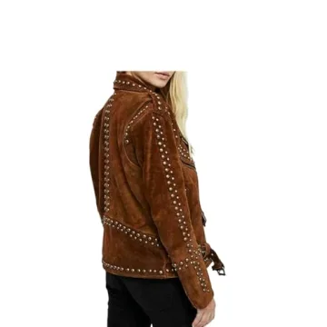 Vintage Inspired Suede Leather Jacket for Women