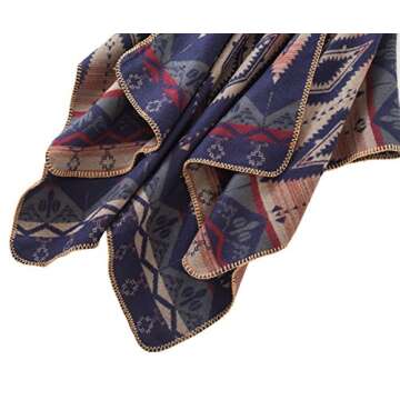 Urban CoCo Women's Color Block Shawl Wrap Open Front Poncho Cape (Navy blue)