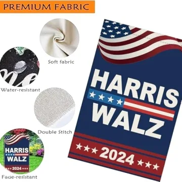 Harris Walz 2024 Garden Flag Double Sided 12x18 Inch