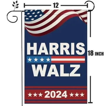 Harris Walz 2024 Garden Flag Double Sided 12x18 Inch