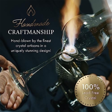 Elegant ELIXIR Wine Glasses Set - 4 Hand-Blown Crystal Glasses