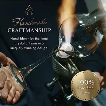 Elegant ELIXIR Wine Glasses Set - 4 Hand-Blown Crystal Glasses