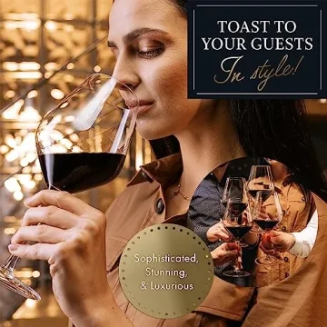 Elegant ELIXIR Wine Glasses Set - 4 Hand-Blown Crystal Glasses