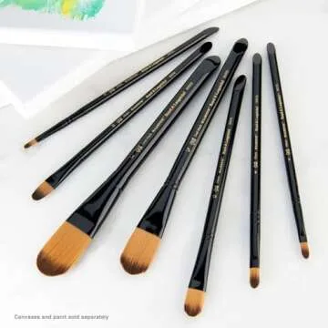 Majestic Royal & Langnickel Filbert and Oval Wash Artist Brush Set, 7-Piece