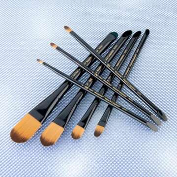 Majestic Royal & Langnickel Filbert and Oval Wash Artist Brush Set, 7-Piece