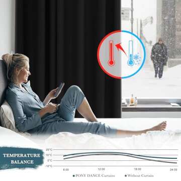 PONY DANCE Stylish Blackout Curtains 45 inch Long for Home