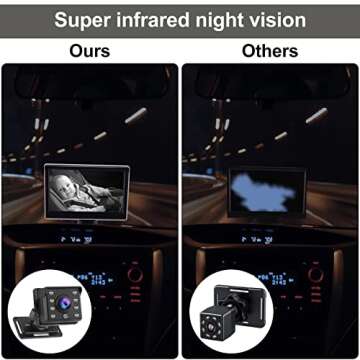 Baby Car Camera for Rear Facing, 5 Inch 1080P Infants Car Back Seat Mirror Baby Safety Camera with Monitor Infrared Lights 150° Wide View Night Vision for All Newborn Babies