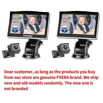 Baby Car Camera for Rear Facing, 5 Inch 1080P Infants Car Back Seat Mirror Baby Safety Camera with Monitor Infrared Lights 150° Wide View Night Vision for All Newborn Babies